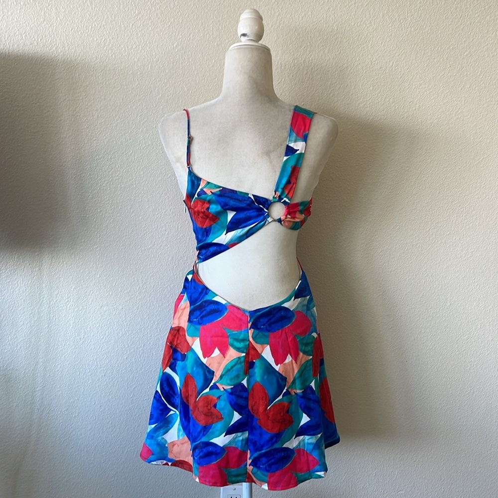 FOR LOVE AND LEMONS -‎ LORENZA CUTOUT SATIN MINI DRESS - Picture 9 of 12